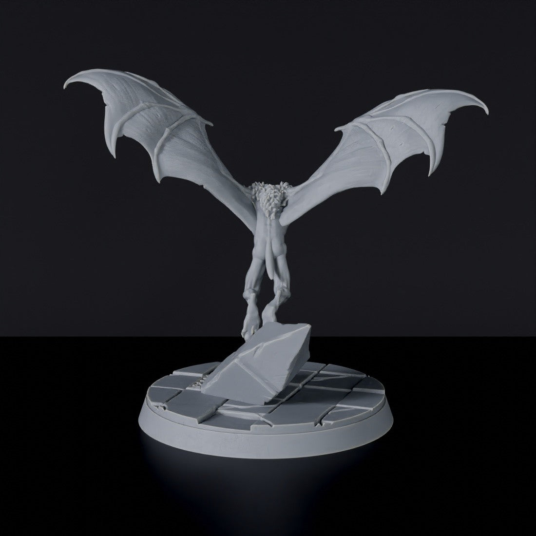 Fantasy miniature of undead bat beast Dreadbaron Covinus for Bloodfields tabletop RPG game