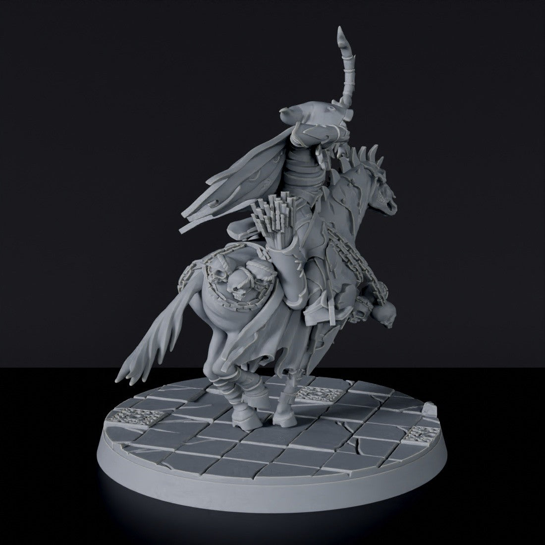 Dedicated set for Bloodfields Undead Dominion army - fantasy miniature of undead ranger with bow Runn the Hellshot