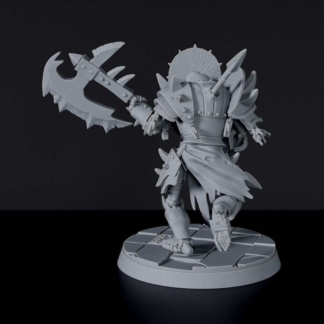 Fantasy miniature of undead fighter with halberd Maximus the Kingslayer - dedicated set to army for Bloodfields