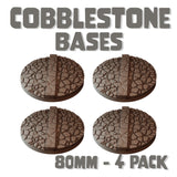 80mm Cobblestone Round Bases (Set of 4)