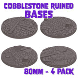 80mm Cobblestone Ruins Round Bases (Set of 4)