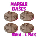 80mm Marble Round Bases (Set of 4)