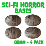 80mm Sci-fi Horror Round Bases (Set of 4)