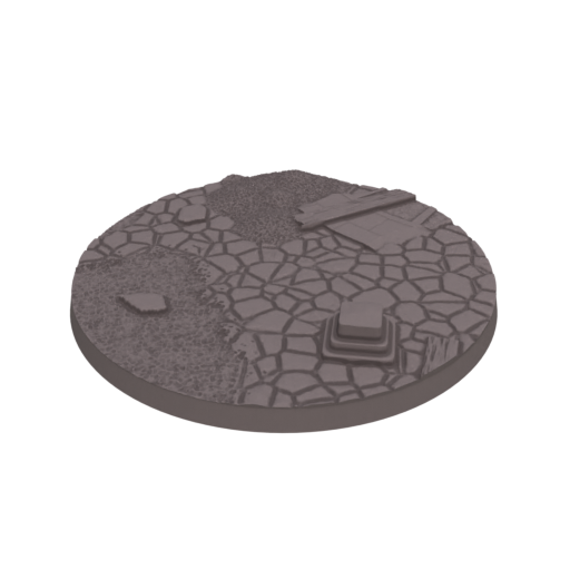 80mm Cobblestone Ruins Round Bases (Set of 4)