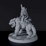 Miniature of skeleton fighter on lizard beast Baaldur the Eternal with scythe - Undead Dominion set for Bloodfields RPG wargame