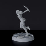 Miniature of female fighter Yuko with swords - Dragon Empire dedicated set for Bloodfields tabletop wargame