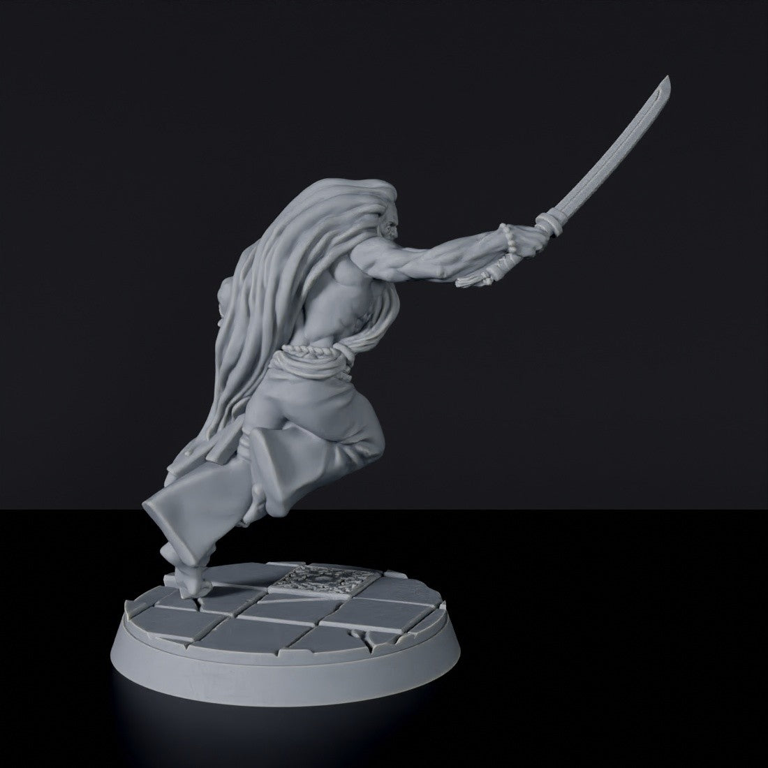 Dedicated set for Bloodfields Mythborn Yokai army - fantasy miniature of fighter Raion with sword