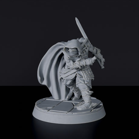 Fantasy miniatures of asian warrior Nameless Ninja with sword - Bloodfields tabletop RPG game