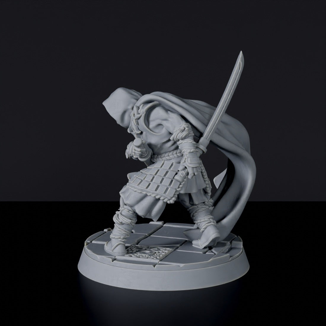 Miniature of asian fighter Nameless Ninja with sword - Dragon Empire set for Bloodfields RPG wargame