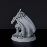 Fantasy miniature of asian fighter Nameless Ninja with sword and cloak - Bloodfields tabletop RPG game