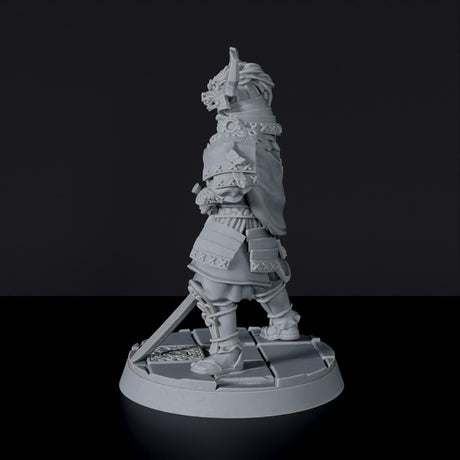 Miniature of samurai fighter General Yoshimaru with armor and sword - Dragon Empire set for Bloodfields RPG wargame