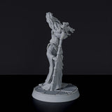 Fantasy miniature of asian wizard Senin Hi with staff - Bloodfields tabletop RPG game