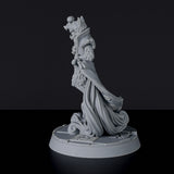 Miniature of asian cat wizard Kitsune with cloak  - Mythborn Yokai dedicated set for Bloodfields tabletop wargame