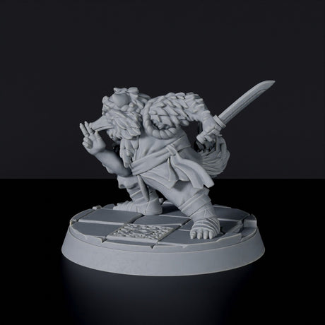 Miniature of Tanuki fox with sword - Mythborn Yokai set for Bloodfields RPG wargame