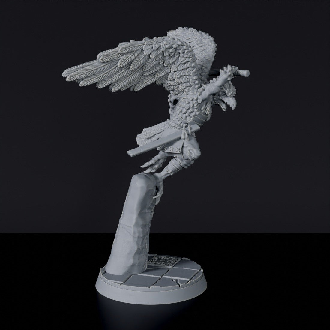 Dedicated set for Bloodfields Mythborn Yokai army - fantasy miniature of asian bird warrior Tengu with sword