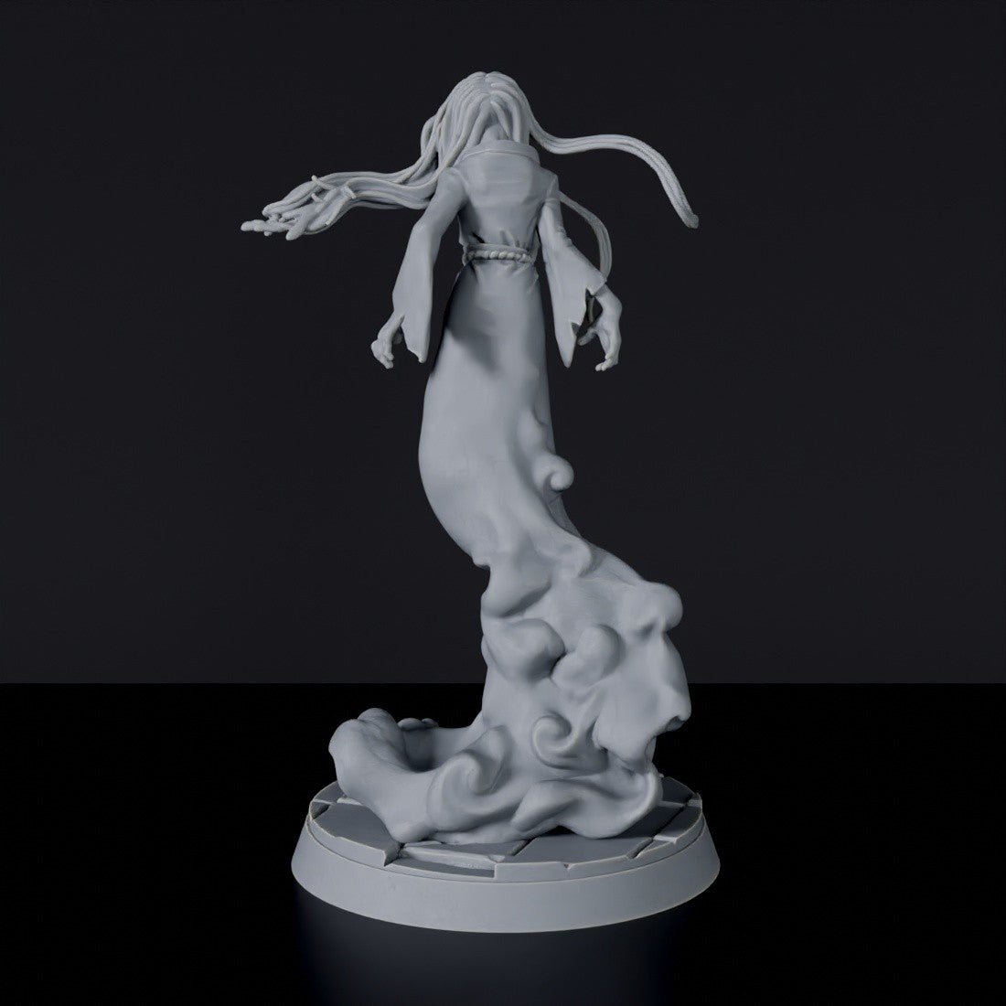 Fantasy miniature of asian Otome Hariti - asian spirit wizard for Bloodfields tabletop RPG game