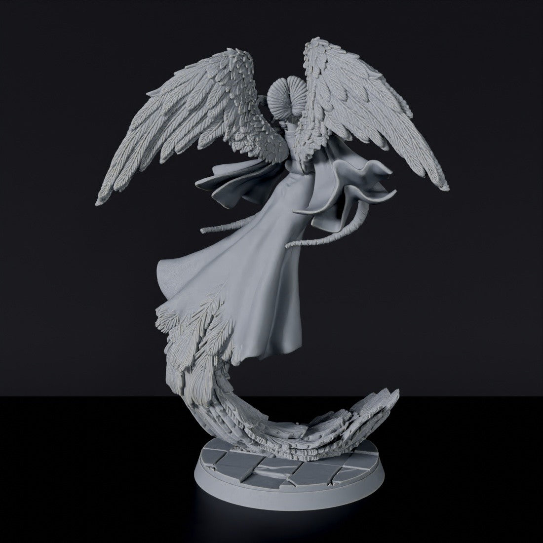 Fantasy miniature of asian Karyōbinga - flying bard monster for Bloodfields tabletop RPG game