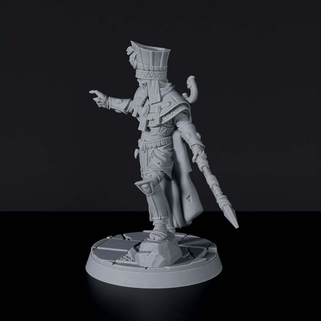 Miniature of undead Sethorus The Relentless fighter with halberd - Gods of Sun and Sand set for Bloodfields wargame