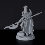 Fantasy miniature of undead Sethorus The Relentless warrior with halberd for Bloodfields tabletop RPG game