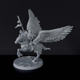 Fantasy miniatures of arabic Emir Raheem IV warrior on flying horse miniature - Bloodfields tabletop RPG game