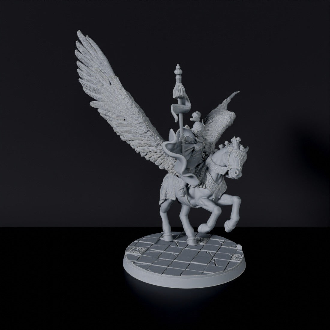 Dedicated set for Bloodfields Bazaar of Miracles army - fantasy miniature of arabic warrior Emir Raheem IV on flying horse