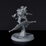 Fantasy miniature of Ali Dhin flying arabic fighter with monkey and pistol for Bloodfields tabletop RPG game