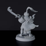 Fantasy miniature of arabic fighter Barak'Um with scythe and cloak for Bloodfields tabletop RPG game