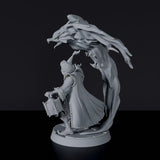 Miniature of magic elemental warlock Far'Adal - Cult of Flame dedicated set for Bloodfields tabletop wargame