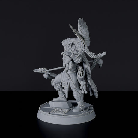 Miniature of Va'laar Swampwalker ranger with bow and bird - Sullen Swampfolk dedicated set for Bloodfields tabletop wargame