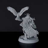 Fantasy miniature Va'laar Swampwalker archer with flying bird and bow for Bloodfields tabletop RPG game