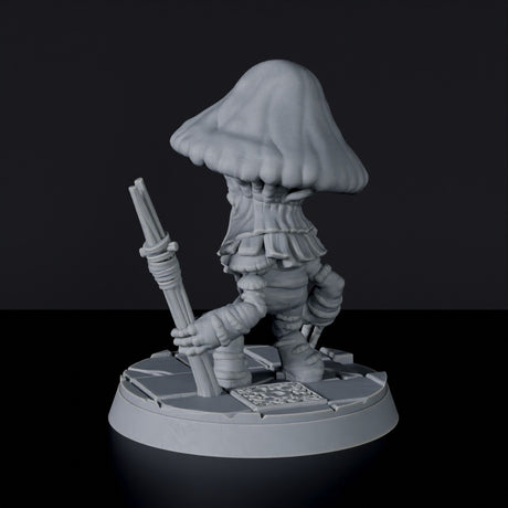 Miniature of Shroom Thug fighter with spear - Sullen Swampfolk dedicated set for Bloodfields tabletop wargame