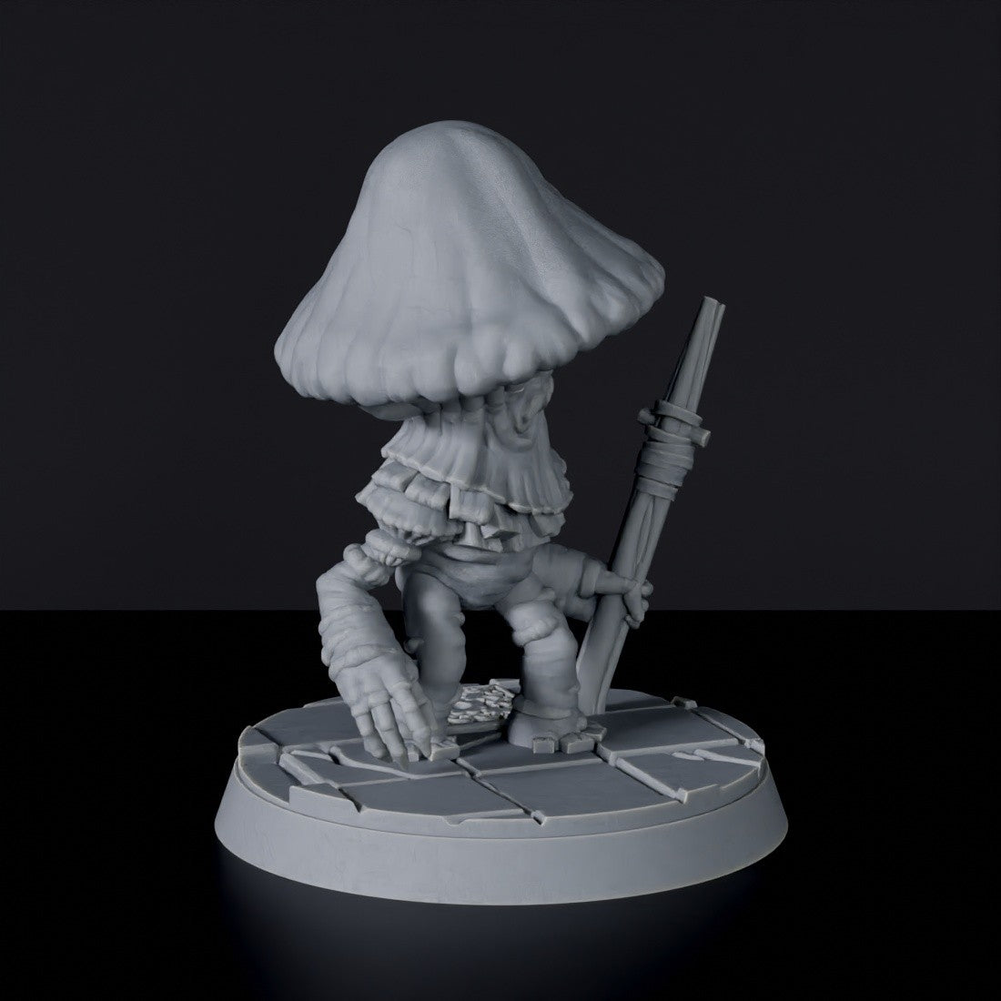 Dedicated set for Bloodfields Sullen Swampfolk army - fantasy miniature of Shroom Thug warrior with spear