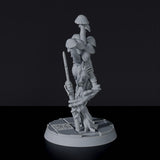 Miniature of Shroom Elder fighter with spear - Sullen Swampfolk dedicated set for Bloodfields tabletop wargame