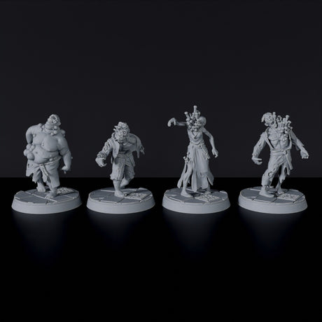 Fantasy miniatures of Shroom Zombies with mushrooms - dedicated for Bloodfields tabletop RPG game