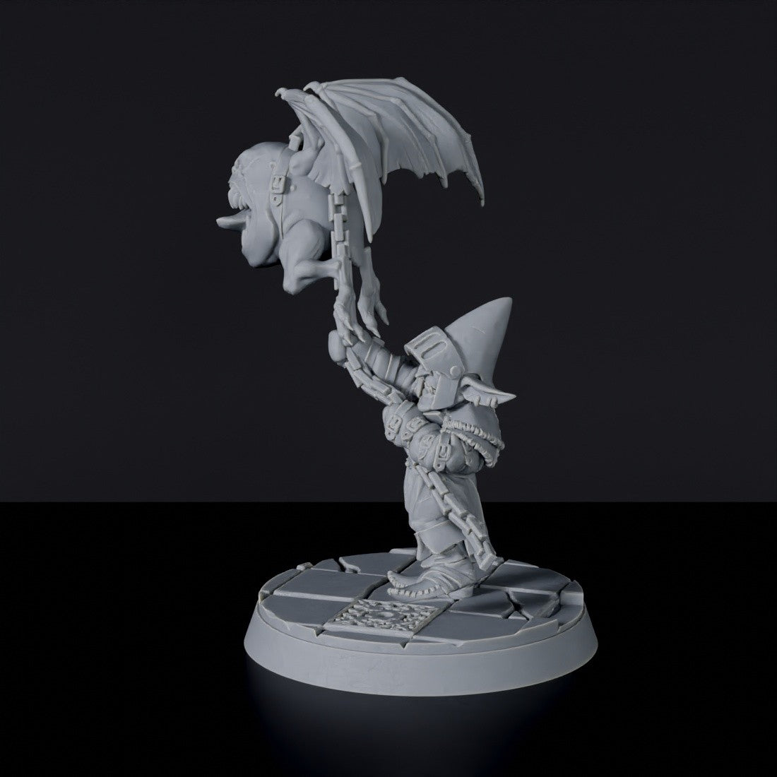 Miniature of goblin Handler Urugash - Sullen Swampfolk dedicated set for Bloodfields tabletop wargame