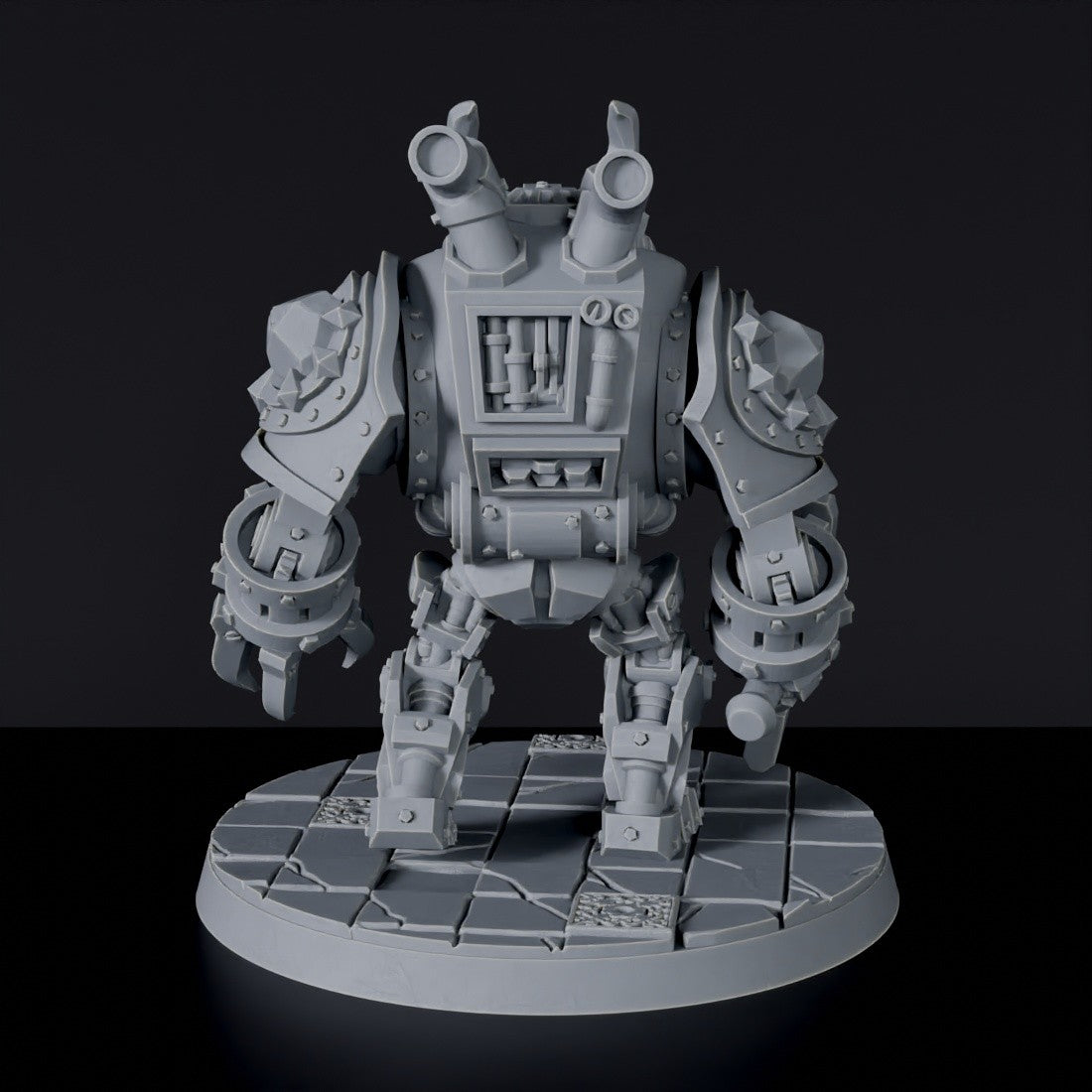 Fantasy miniature of Kibali dwarfs monster robot - Bloodfields tabletop RPG game