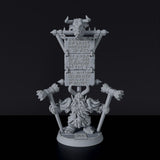 Fantasy miniatures of Bash-Ar Than dwarf warrior with hammers - Bloodfields tabletop RPG game