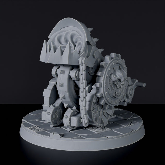 Fantasy miniature of Vinasa Yantra dwarf warmachine cannon - Bloodfields tabletop RPG game