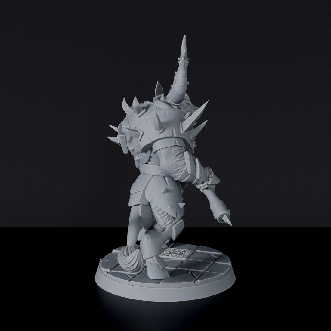 Miniature of Bogatur dwarf fighter beast with armor and halberd - dedicated set for Corrupted Dwarfs RPG army