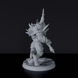 Miniature of Bogatur dwarf fighter beast with armor and halberd - dedicated set for Corrupted Dwarfs RPG army