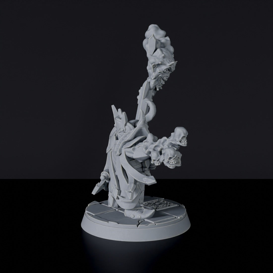 Miniature of Ishan-Go dwarf sorcerer with skull staff - dedicated set for Corrupted Dwarfs RPG army