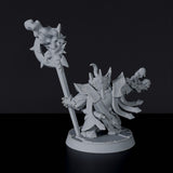 Fantasy miniature of Ishan-Go dwarf magic wizard with staff - Bloodfields tabletop RPG game