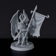 Fantasy miniatures of dragonborns Slythos Od-Vin with flag and sword - dedicated set to Vile Dragonborn army for Bloodfields