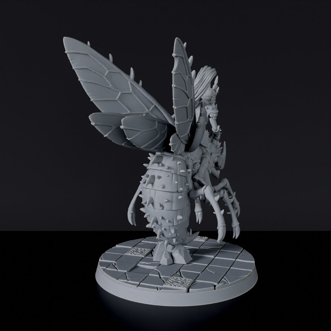 Fantasy miniature of elf Dardena on B'znar with sword and helmet - dedicated set to army for Bloodfields