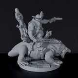 Dedicated set for Bloodfields Bloodsail Ogres army - fantasy miniature of pirate ogre Kommander Komodo on lizard