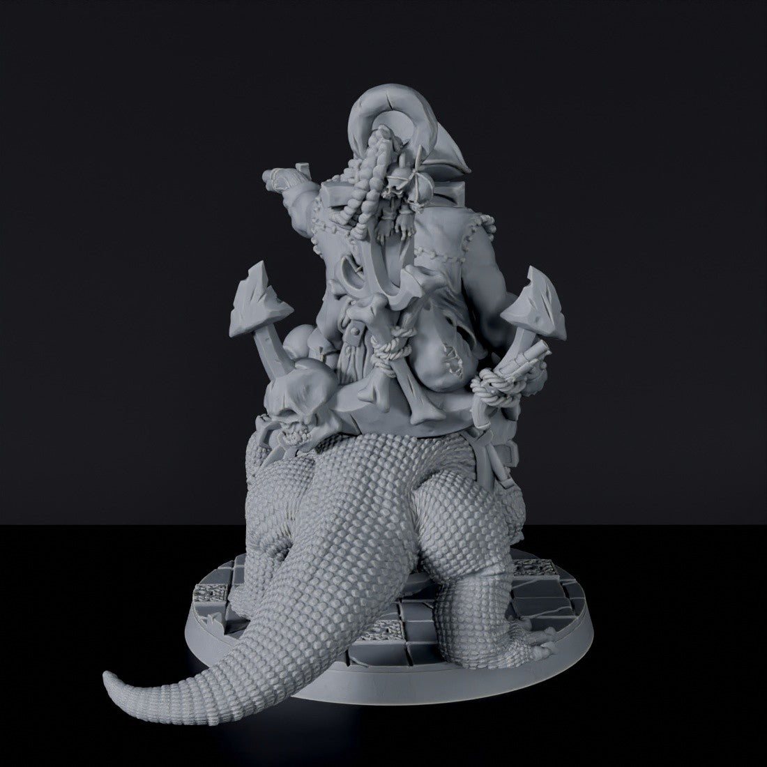 Fantasy miniature of pirate ogre Kommander Komodo for Bloodfields tabletop RPG game