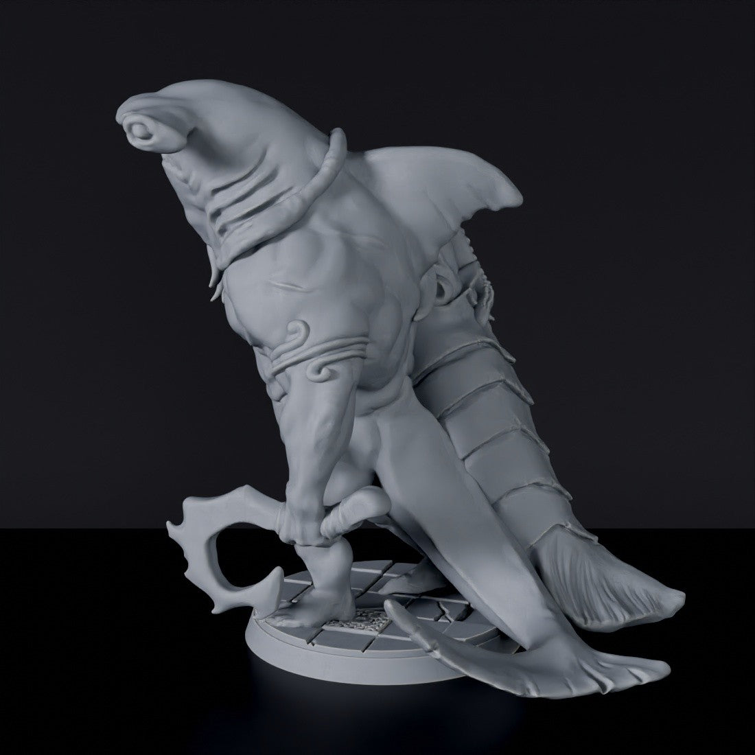 Miniature of pirates beast Sharkman (shark) dedicated set for Bloodfields tabletop wargame