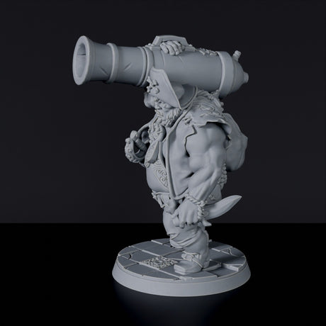 Miniature of pirate ogre Shuaavek Shotcaller - dedicated set for Bloodfields tabletop wargame