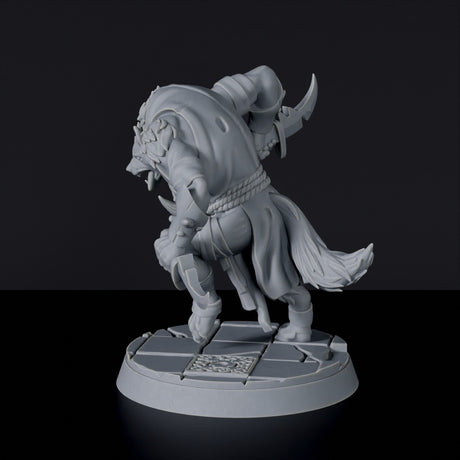 Miniature of Sha dog warrior with sword - dedicated set for Bloodfields tabletop wargame