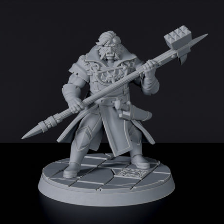 Fantasy miniatures of Brutus the General werewolf warrior with hammer and sword - set to army for Bloodfields tabletop RPG game